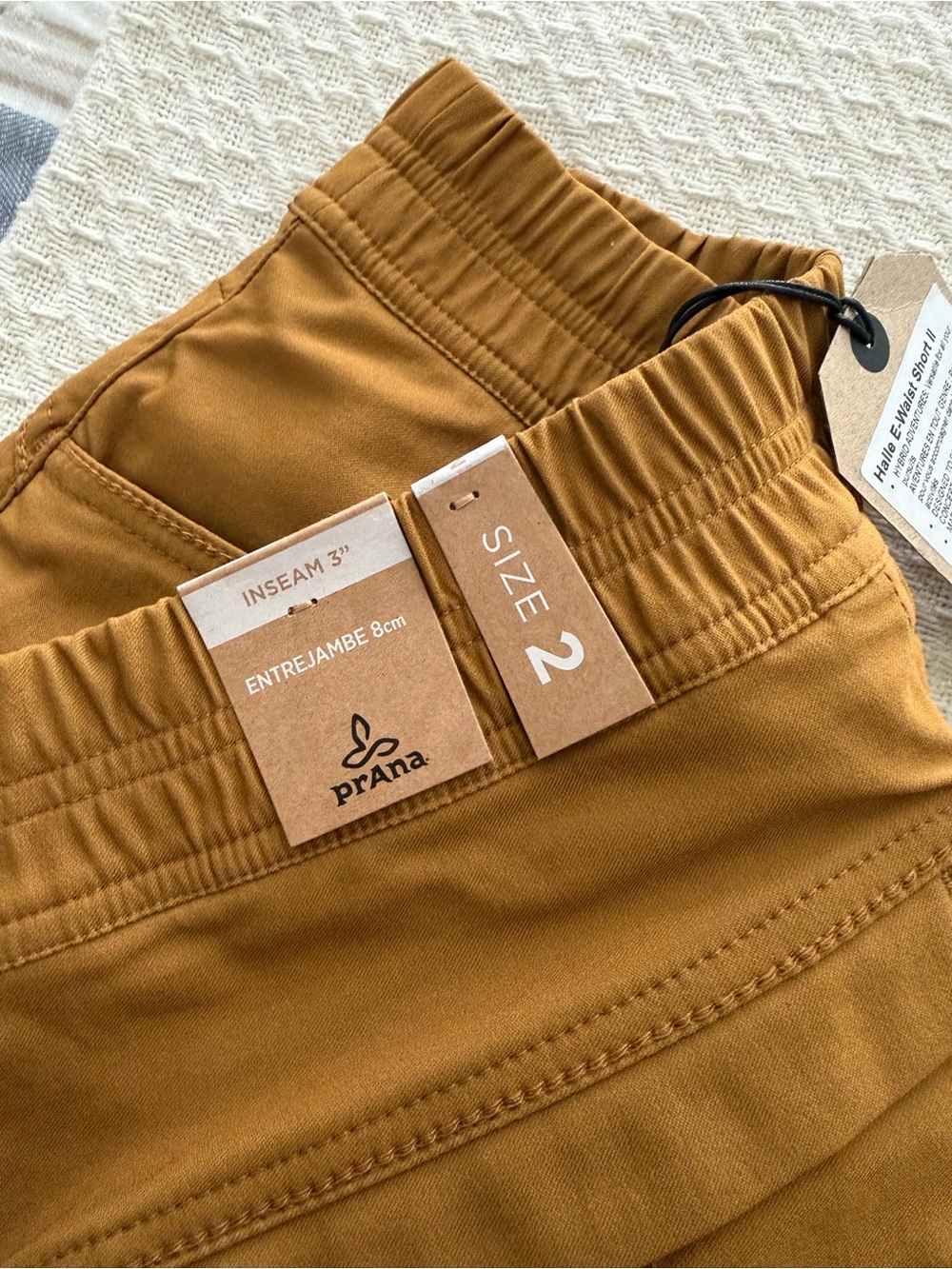 Prana Women's Athletic Shorts in Mustard brown/bronze size 2 inseam 3” - Picture 5 of 5